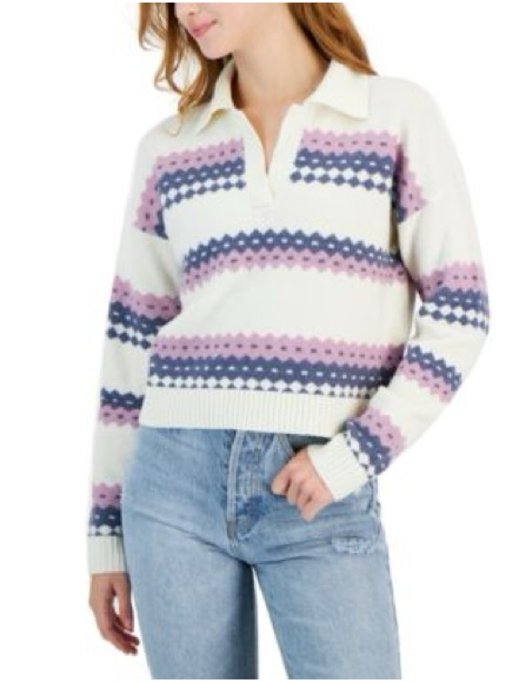 Hippy Rose long-Sleeve geometric pattern Sweater